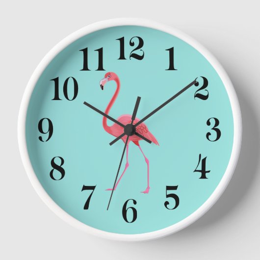 Flamingo Wanduhr (Vorderseite)