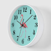 Flamingo Wanduhr (Winkel)