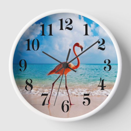 Flamingo Wanduhr (Vorderseite)