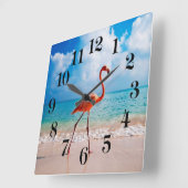 Flamingo Wanduhr (Winkel)