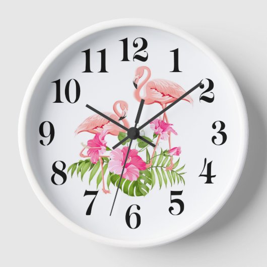 Flamingo Wanduhr (Vorderseite)