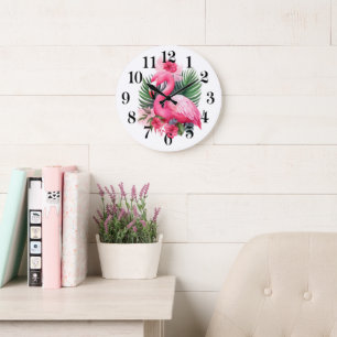 Flamingo-Wanduhr Große Wanduhr