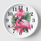 Flamingo-Wanduhr Uhr (Vorderseite)