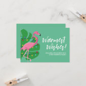 Flamingo Warmest wünscht Familie Karte (Vorderseite/Rückseite Beispiel)