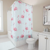 Flamingo Wasserfarbe, pastellfarbener Hintergrund Duschvorhang (Beispiel)
