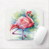Flamingo Watercolor Mousepad (Mit Mouse)
