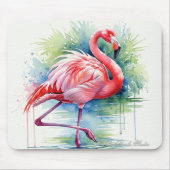 Flamingo Watercolor Mousepad (Vorne)