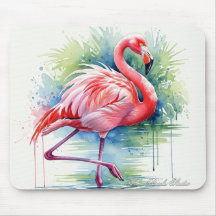 Flamingo Watercolor Mousepad