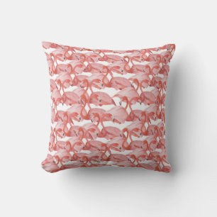Flamingo Watercolor: Nahtloses kleines Muster Kissen