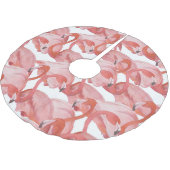Flamingo Watercolor: Nahtloses Muster Polyester Weihnachtsbaumdecke (Schrägansicht)