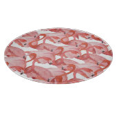 Flamingo Watercolor: Nahtloses Muster Schneidebrett (Ecke)