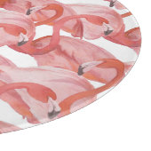 Flamingo Watercolor: Nahtloses Muster Schneidebrett (Ecke)