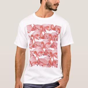 Flamingo Watercolor: Nahtloses Muster T-Shirt