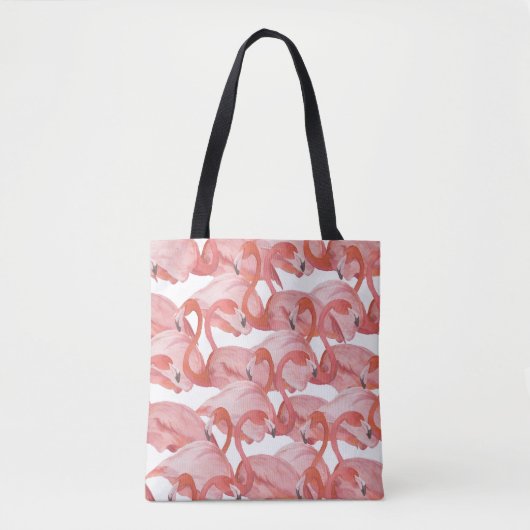 Flamingo Watercolor: Nahtloses Muster Tasche (Vorderseite)