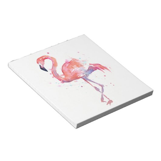 Flamingo Watercolor Notepad Notizblock (angewinkelt)