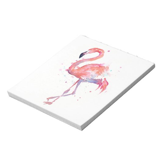 Flamingo Watercolor Notepad Notizblock (Rotiert)