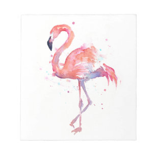 Flamingo Watercolor Notepad Notizblock