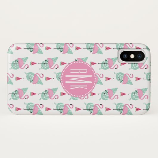 Flamingo & Watermelon Pastel Pattern Case-Mate iPhone Hülle (Rückseite (Horizontal))