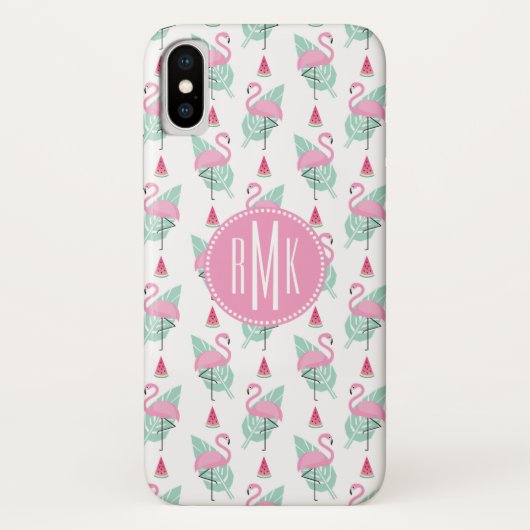 Flamingo & Watermelon Pastel Pattern Case-Mate iPhone Hülle (Rückseite)