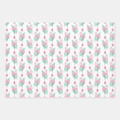 Flamingo & Watermelon Pastel Pattern Geschenkpapier Set (Vorderseite 2)