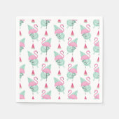 Flamingo & Watermelon Pastel Pattern Serviette (Vorderseite)