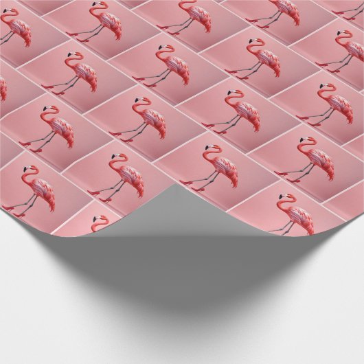 Flamingo Wearing Red High Heels Geschenkpapier (Ecke)