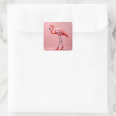 Flamingo Wearing Red High Heels Quadratischer Aufkleber (Tasche)