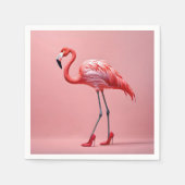 Flamingo Wearing Red High Heels Serviette (Vorderseite)