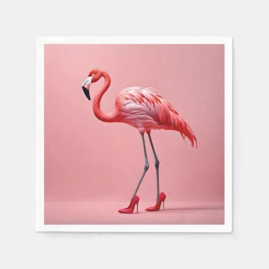 Flamingo Wearing Red High Heels Serviette (Vorderseite)