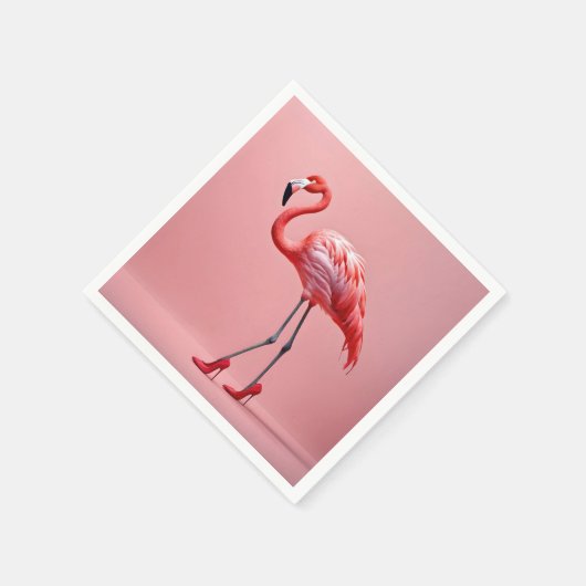 Flamingo Wearing Red High Heels Serviette (Ecke)