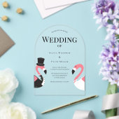 Flamingo Wedding Acryleinladungen (Insitu (Hochzeit))