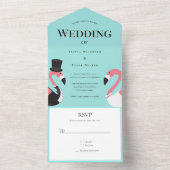 Flamingo Wedding All In One Einladung (Innen)