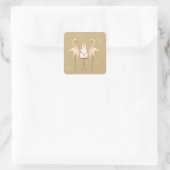 Flamingo Wedding Aufkleber (Tasche)
