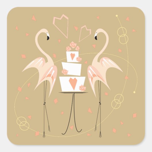 Flamingo Wedding Aufkleber (Vorderseite)