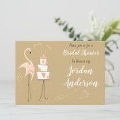 Flamingo Wedding Brautparty Landschaft Einladung (Stehend Vorderseite)
