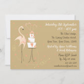 Flamingo Wedding Brautparty Landschaft Einladung (Rückseite)