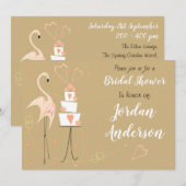 Flamingo Wedding Brautparty Landschaft Einladung (Vorne/Hinten)