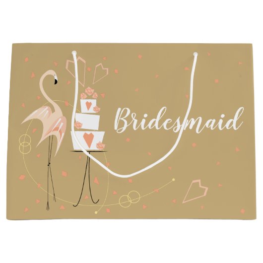 Flamingo Wedding Bridesmaid Große Geschenktüte (Vorderseite)