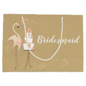 Flamingo Wedding Bridesmaid Große Geschenktüte (Rückseite)