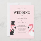 Flamingo Wedding Einladung (Vorderseite)
