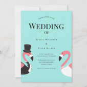 Flamingo Wedding Einladung (Vorderseite)