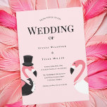 Flamingo Wedding Einladung<br><div class="desc">Eine Hochzeitseinladung mit einem Flamingo-Thema. Diese Einladung enthält eine Flamingo-Braut und Flamingo-Bräutigam. Fügen Sie einfach Ihre Informationen hinzu,  fügen Sie diese zu Ihrem Warenkorb,  und genießen Sie Ihre flamingo-gefüllte Hochzeit. Flamingo Wedding Einladung Holidayday Design | ©Melissa Patton - Designer/Illustrator</div>