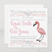 Flamingo Wedding Einladung (individuell einstellba (Vorne/Hinten)