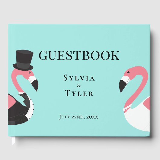 Flamingo Wedding Gästebuch (Vorderseite)