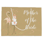 Flamingo Wedding Mother of the Bride Große Geschenktüte (Rückseite)
