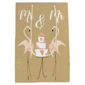 Flamingo Wedding Mr. & Mr. Mittlere Geschenktüte (Rückseite)