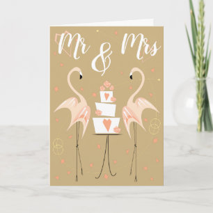 Flamingo Wedding Mr. & Mrs. Karte