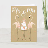 Flamingo Wedding Mrs. & Mrs Karte (Vorderseite)