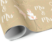 Flamingo Wedding Mrs. & Mrs. Packpapier (Rolleneckpunkt)
