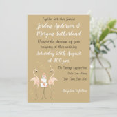 Flamingo Wedding Portrait Einladung (Stehend Vorderseite)